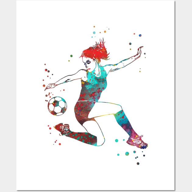 Female Soccer Player Wall Art by RosaliArt